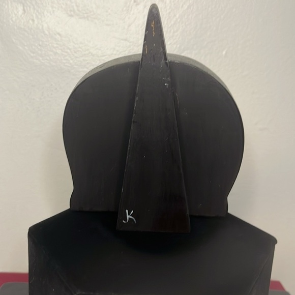 Hand Painted Wooden Crouching Black Cat Vintage 1990s Shelf Sitter Signed - Picture 3 of 5